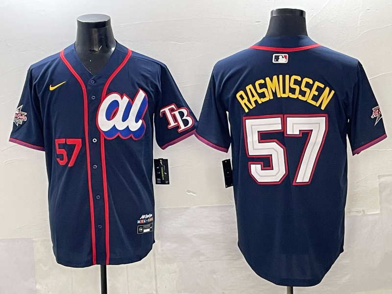 Men Texas Rangers #57 Rasmussen blue 2025 MLB All Star Jersey 005->texas rangers->MLB Jersey